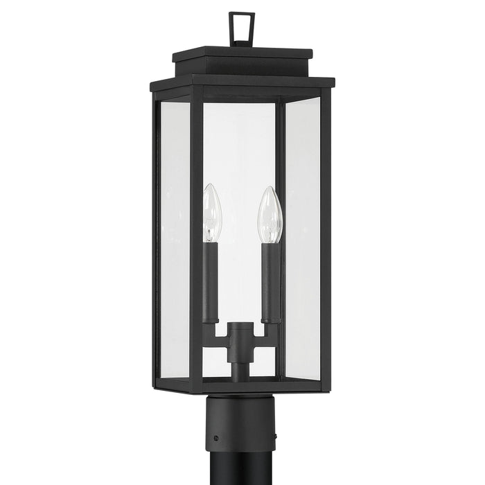 Exterior Post Light Thesis 207745A Hillside 20 inch 2 light Textured Black Exterior Post Light with Clear Glass THESIS