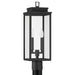 Exterior Post Light Thesis 207745A Hillside 20 inch 2 light Textured Black Exterior Post Light with Clear Glass THESIS
