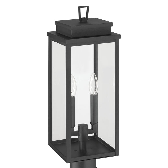 Exterior Post Light Thesis 207745A Hillside 20 inch 2 light Textured Black Exterior Post Light with Clear Glass THESIS