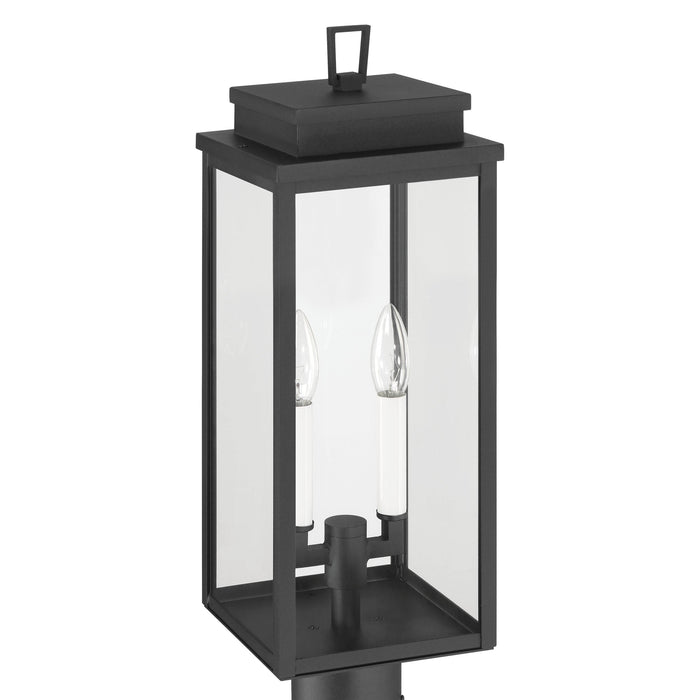 Exterior Post Light Thesis 207745A Hillside 20 inch 2 light Textured Black Exterior Post Light with Clear Glass THESIS