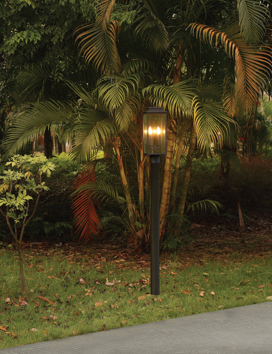 Exterior Post Light Thesis 207745A Hillside 20 inch 2 light Textured Black Exterior Post Light with Clear Glass THESIS