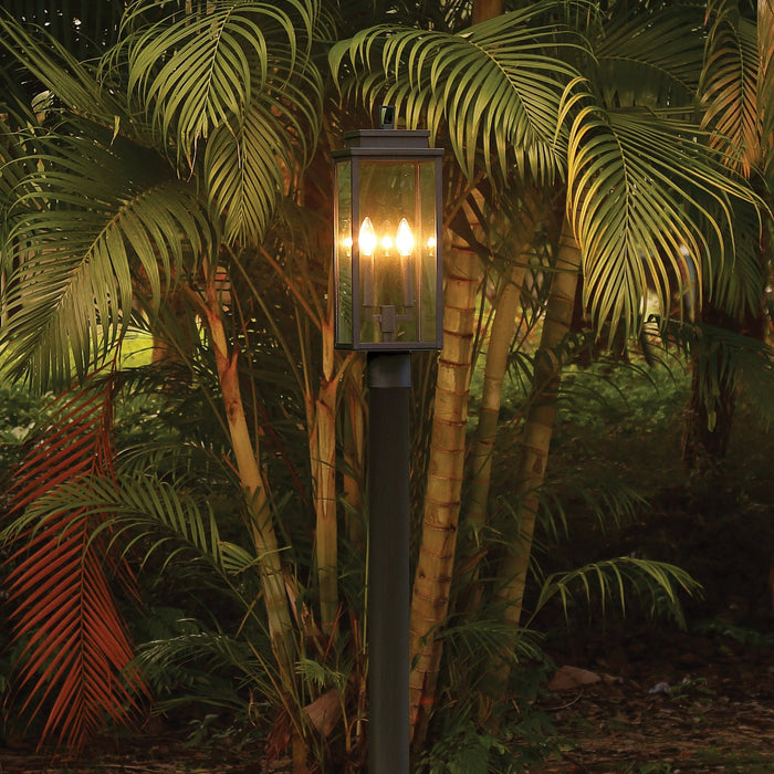 Exterior Post Light Thesis 207745A Hillside 20 inch 2 light Textured Black Exterior Post Light with Clear Glass THESIS