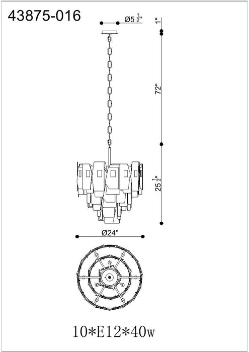 Eurofase 43875-016 Cocolina 26" Brushed Brass Chandelier