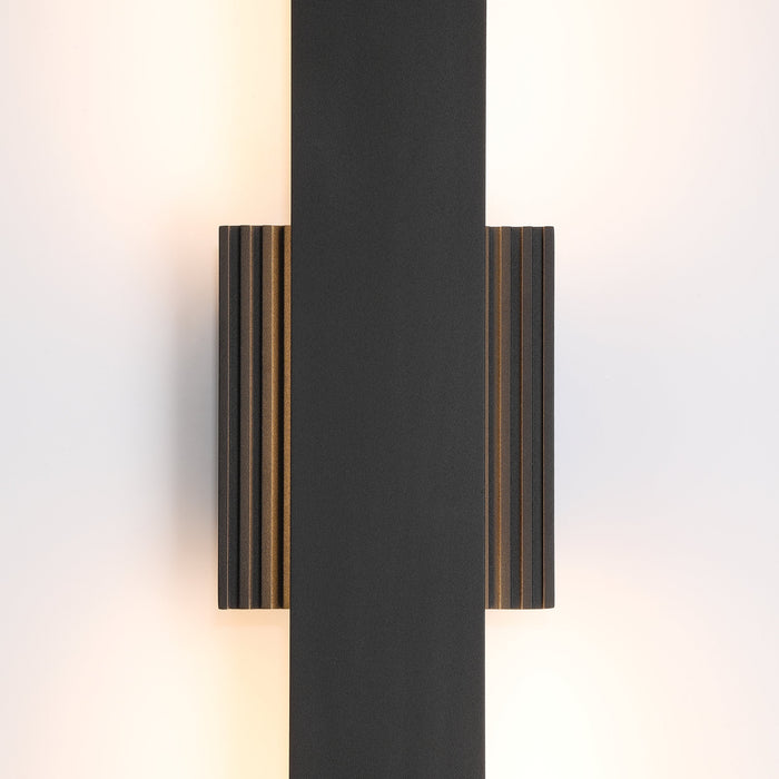 Exterior Wall Sconce Thesis 207713A Jacks 36 inch Textured Black 5CCT LED Exterior Wall Sconce THESIS