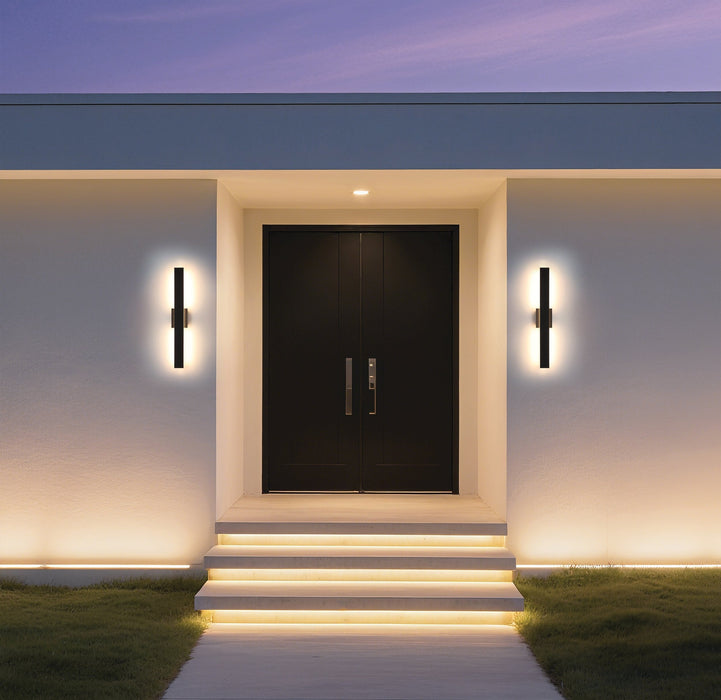 Exterior Wall Sconce Thesis 207713A Jacks 36 inch Textured Black 5CCT LED Exterior Wall Sconce THESIS