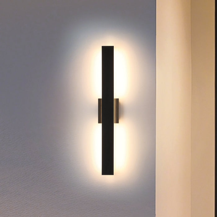Exterior Wall Sconce Thesis 207713A Jacks 36 inch Textured Black 5CCT LED Exterior Wall Sconce THESIS