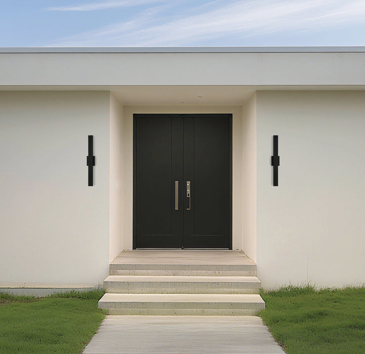 Exterior Wall Sconce Thesis 207713A Jacks 36 inch Textured Black 5CCT LED Exterior Wall Sconce THESIS