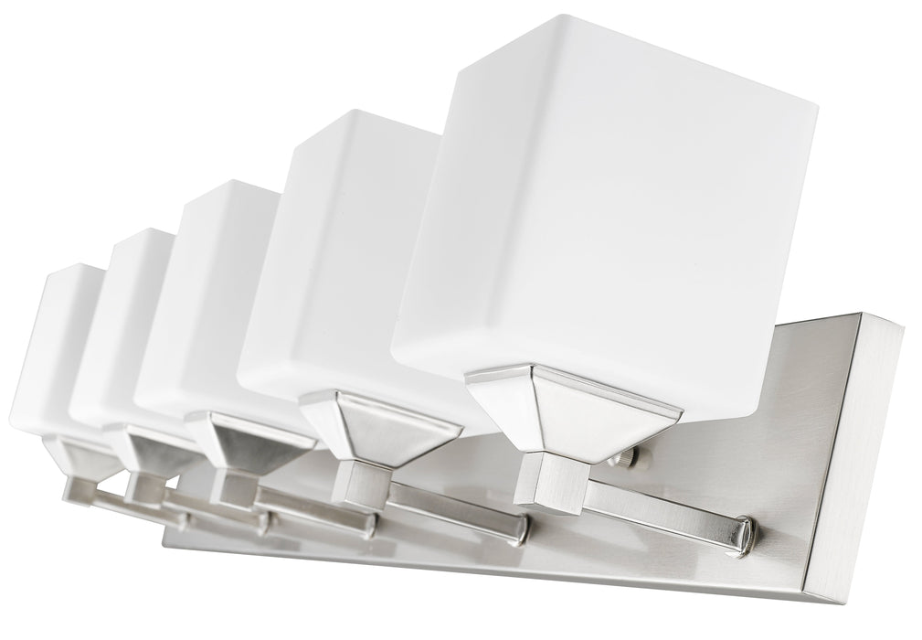 Vanity Z-Lite 2104-5V Brushed Nickel Quube 5 Light Vanity Z-Lite