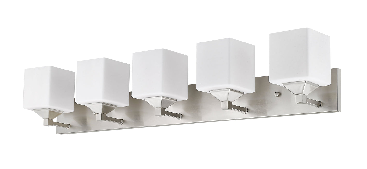 Vanity Z-Lite 2104-5V Brushed Nickel Quube 5 Light Vanity Z-Lite