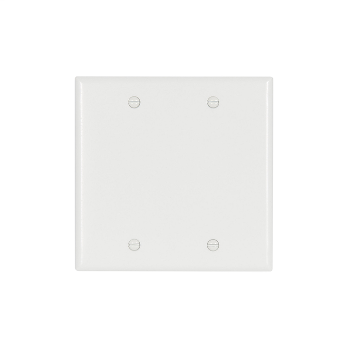 Wall Plate Cooper Wiring 2137W-BOX 2-Gang Blank Wallplate Standard Size - White Cooper