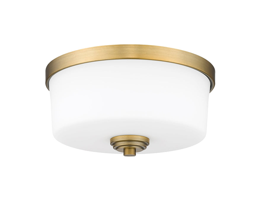 Flush Mount Z-Lite 220F2-HBR Heritage Brass Arlington 2 Light Flush Mount Z-Lite