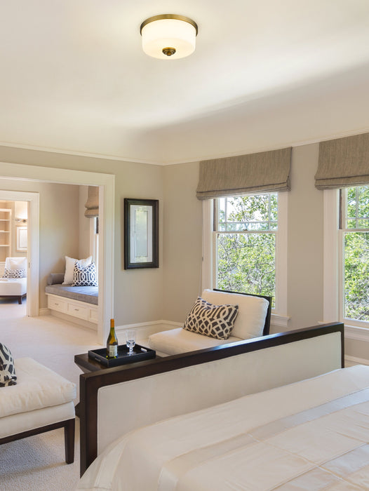 Flush Mount Z-Lite 220F2-HBR Heritage Brass Arlington 2 Light Flush Mount Z-Lite