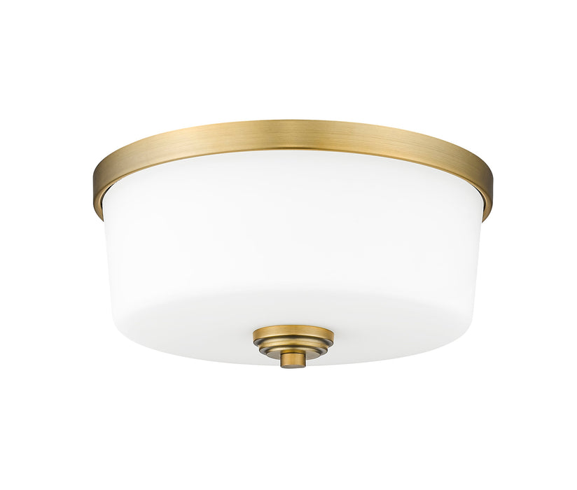 Flush Mount Z-Lite 220F3-HBR Heritage Brass Arlington 3 Light Flush Mount Z-Lite