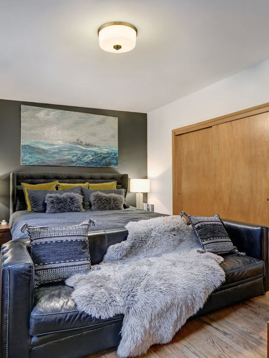 Flush Mount Z-Lite 220F3-HBR Heritage Brass Arlington 3 Light Flush Mount Z-Lite