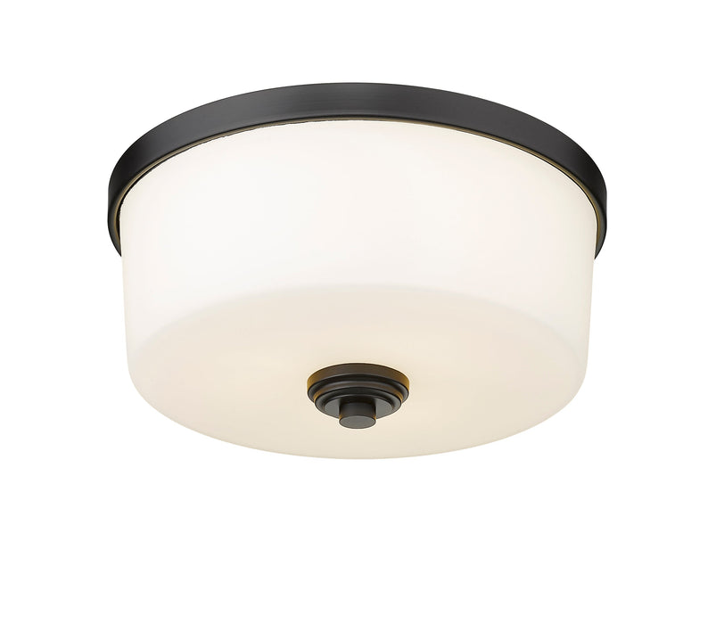 Flush Mount Z-Lite 220F3-MB Matte Black Arlington 3 Light Flush Mount Z-Lite