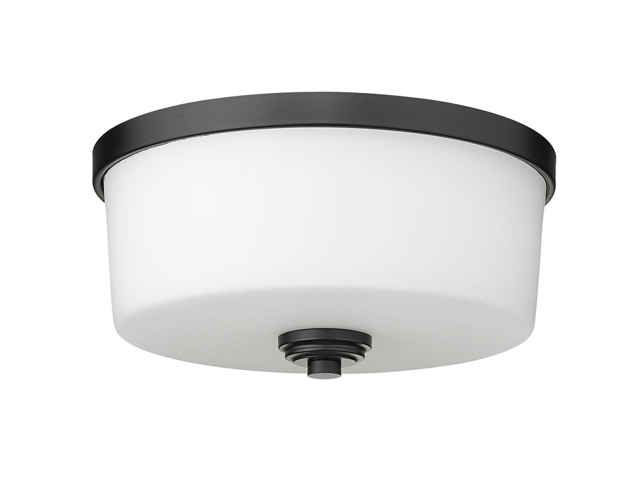 Flush Mount Z-Lite 220F3-MB Matte Black Arlington 3 Light Flush Mount Z-Lite