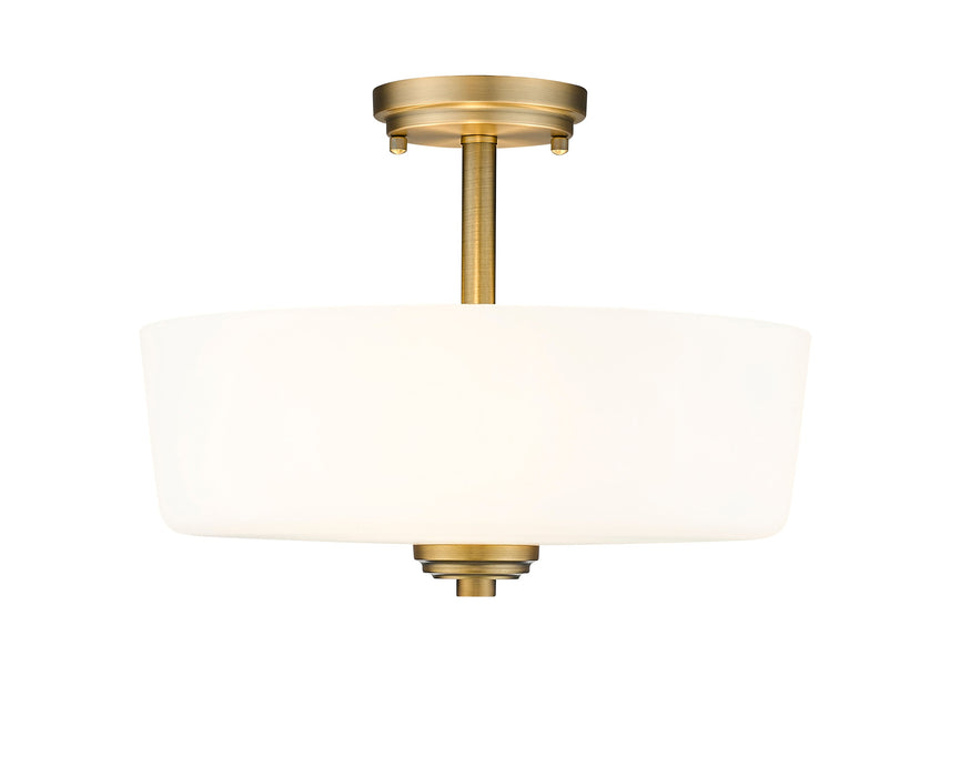 Semi Flush Mount Z-Lite 220SF3-HBR Heritage Brass Arlington 3 Light Semi Flush Mount Z-Lite