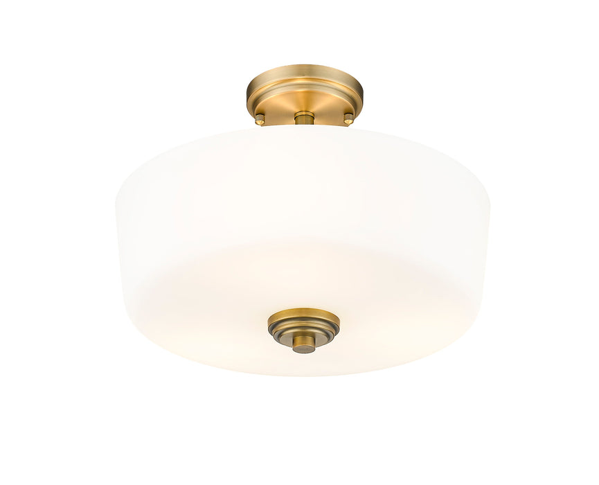 Semi Flush Mount Z-Lite 220SF3-HBR Heritage Brass Arlington 3 Light Semi Flush Mount Z-Lite