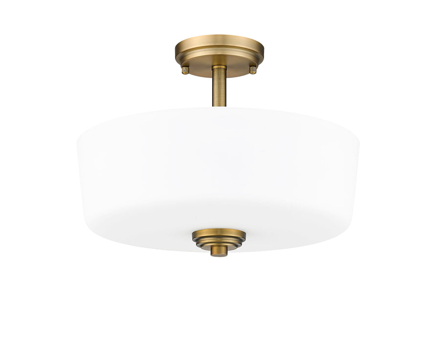 Semi Flush Mount Z-Lite 220SF3-HBR Heritage Brass Arlington 3 Light Semi Flush Mount Z-Lite
