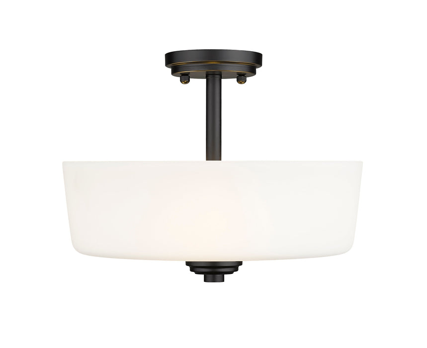 Semi Flush Mount Z-Lite 220SF3-MB Matte Black Arlington 3 Light Semi Flush Mount Z-Lite