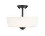 Semi Flush Mount Z-Lite 220SF3-MB Matte Black Arlington 3 Light Semi Flush Mount Z-Lite