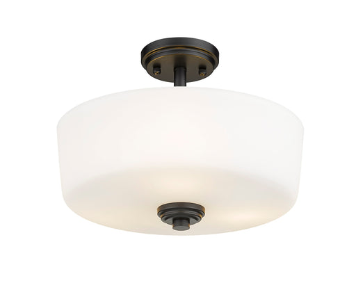 Semi Flush Mount Z-Lite 220SF3-MB Matte Black Arlington 3 Light Semi Flush Mount Z-Lite