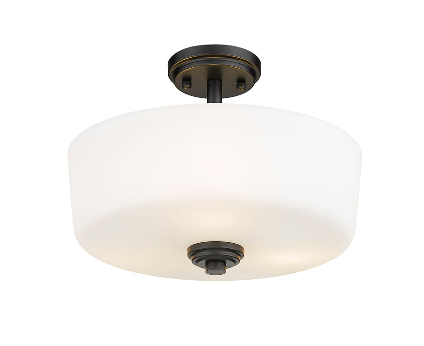 Semi Flush Mount Z-Lite 220SF3-MB Matte Black Arlington 3 Light Semi Flush Mount Z-Lite