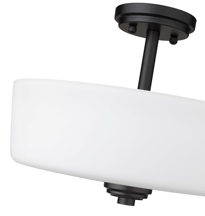Semi Flush Mount Z-Lite 220SF3-MB Matte Black Arlington 3 Light Semi Flush Mount Z-Lite