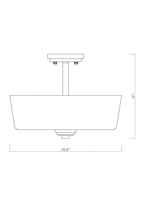 Semi Flush Mount Z-Lite 220SF3-MB Matte Black Arlington 3 Light Semi Flush Mount Z-Lite