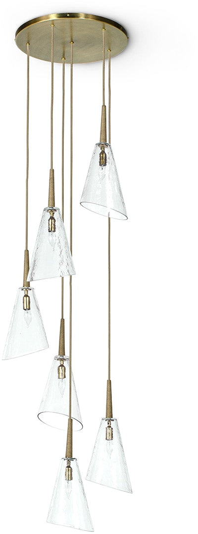 Chandelier Palecek 2218-79 Veraldi Glass and Jute Wrapped Chandelier Palecek