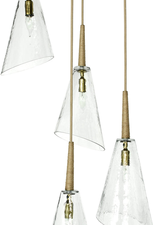 Chandelier Palecek 2218-79 Veraldi Glass and Jute Wrapped Chandelier Palecek