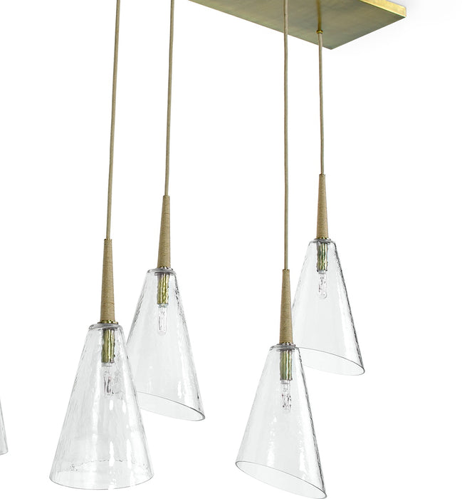 Palecek 2232-79 Veraldi Glass and Jute Wrapped Linear Chandelier