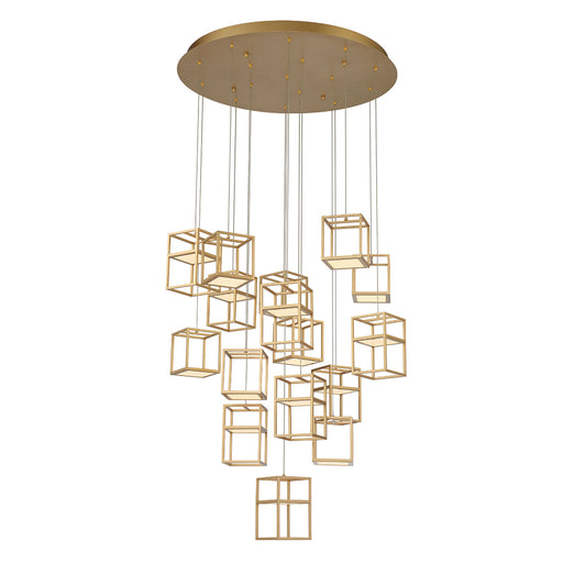 Eurofase 38259-012 Ferro 32" Matte Gold LED Chandelier