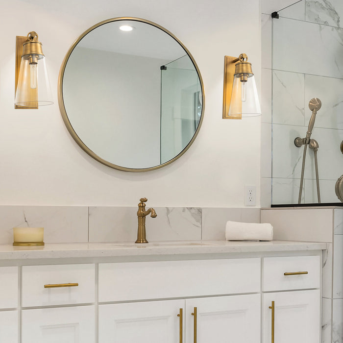 Wall Sconce Z-Lite 2300-1SL-RB Rubbed Brass Wentworth 1 Light Wall Sconce Z-Lite