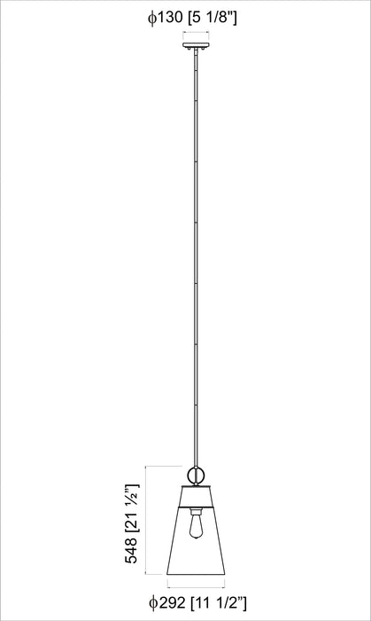 Pendant Z-Lite 2300P12-BP Plated Bronze Wentworth 1 Light Pendant Z-Lite