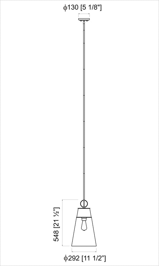 Pendant Z-Lite 2300P12-RB Rubbed Brass Wentworth 1 Light Pendant Z-Lite