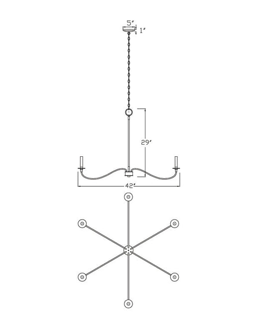 Chandelier Z-Lite 2301-42RB Rubbed Brass Arrington 6 Light Chandelier Z-Lite