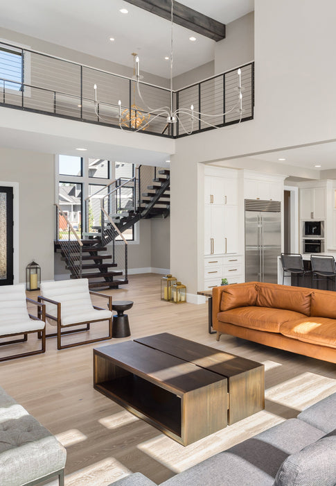 Chandelier Z-Lite 2301-63PN Polished Nickel Arrington 6 Light Chandelier Z-Lite