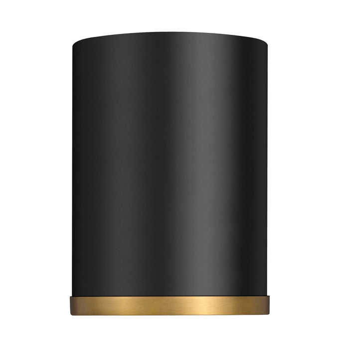 Flush Mount Z-Lite 2303F1-MB-RB Matte Black + Rubbed Brass Arlo 1 Light Flush Mount Z-Lite