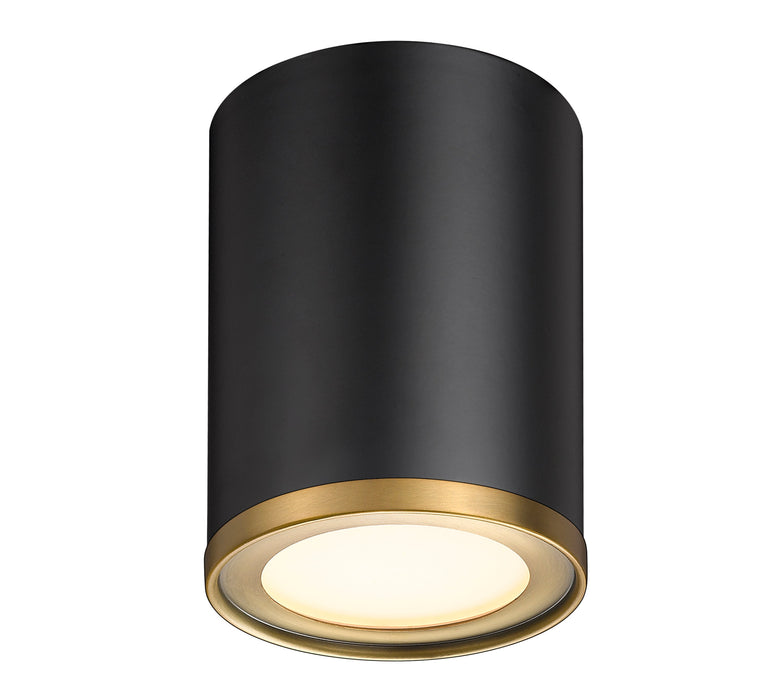 Flush Mount Z-Lite 2303F1-MB-RB Matte Black + Rubbed Brass Arlo 1 Light Flush Mount Z-Lite