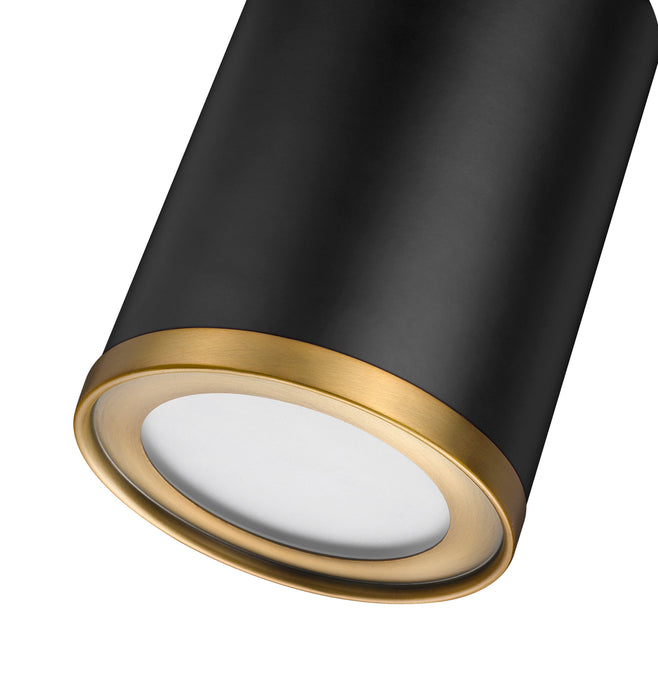 Flush Mount Z-Lite 2303F1-MB-RB Matte Black + Rubbed Brass Arlo 1 Light Flush Mount Z-Lite