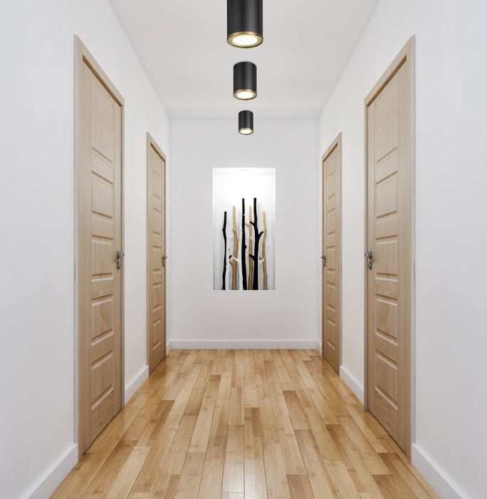 Flush Mount Z-Lite 2303F1-MB-RB Matte Black + Rubbed Brass Arlo 1 Light Flush Mount Z-Lite