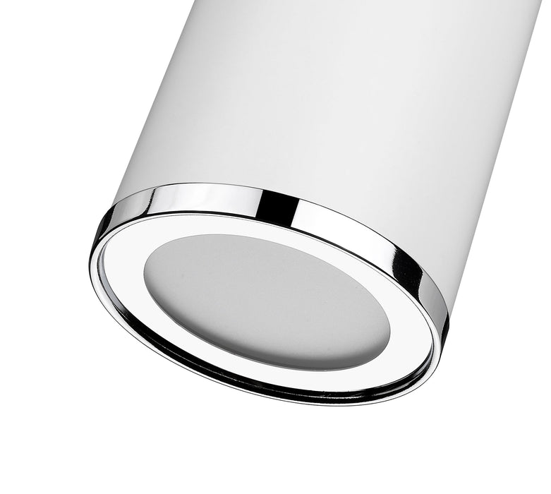 Flush Mount Z-Lite 2303F1-MW-CH Matte White + Chrome Arlo 1 Light Flush Mount Z-Lite