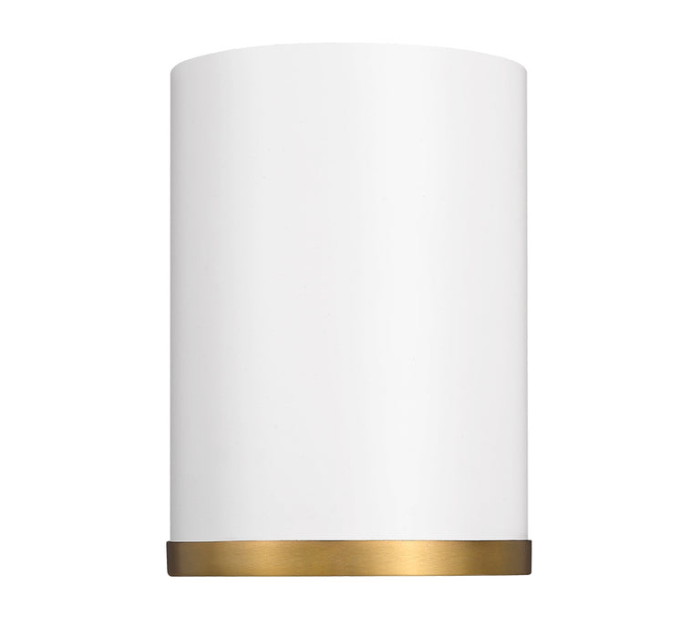 Flush Mount Z-Lite 2303F1-MW-RB Matte White + Rubbed Brass Arlo 1 Light Flush Mount Z-Lite