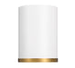 Flush Mount Z-Lite 2303F1-MW-RB Matte White + Rubbed Brass Arlo 1 Light Flush Mount Z-Lite