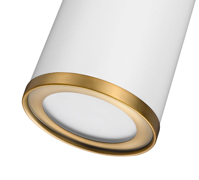 Flush Mount Z-Lite 2303F1-MW-RB Matte White + Rubbed Brass Arlo 1 Light Flush Mount Z-Lite
