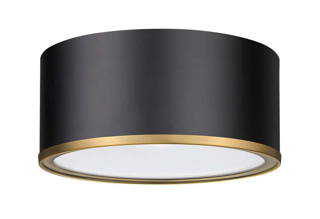 Flush Mount Z-Lite 2303F2-MB-RB Matte Black + Rubbed Brass Arlo 2 Light Flush Mount Z-Lite