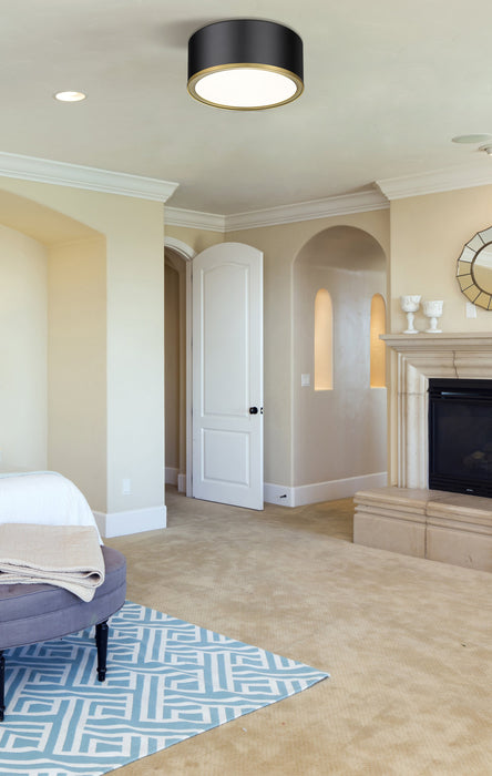 Flush Mount Z-Lite 2303F2-MB-RB Matte Black + Rubbed Brass Arlo 2 Light Flush Mount Z-Lite