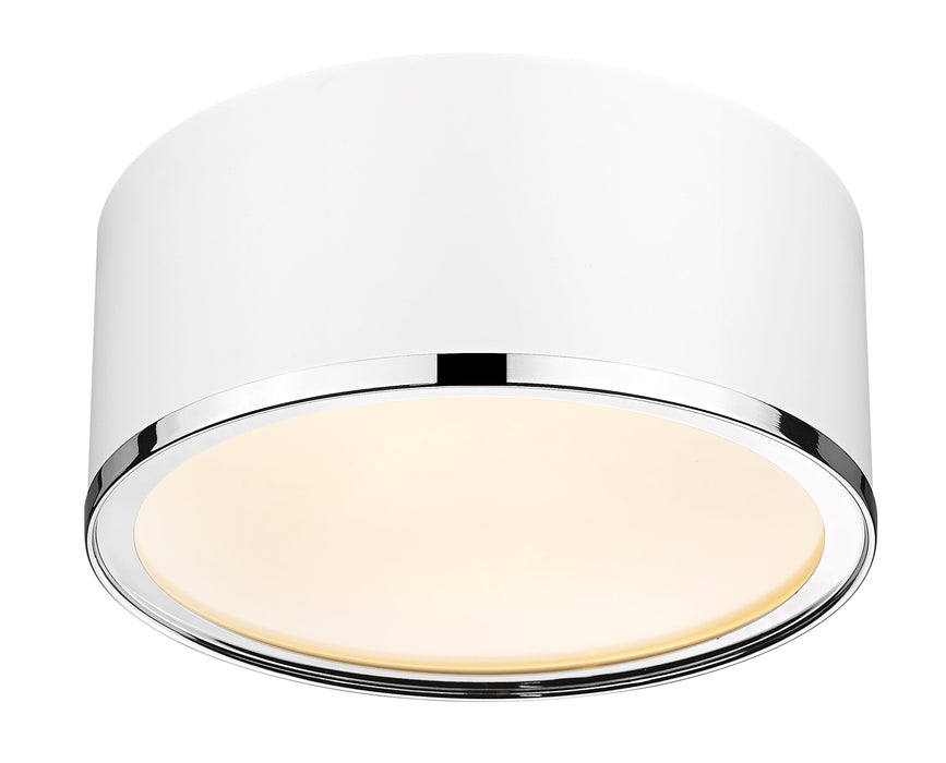 Flush Mount Z-Lite 2303F2-MW-CH Matte White + Chrome Arlo 2 Light Flush Mount Z-Lite