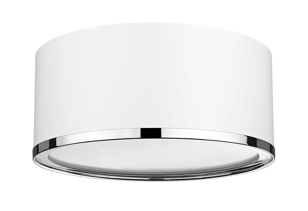 Flush Mount Z-Lite 2303F2-MW-CH Matte White + Chrome Arlo 2 Light Flush Mount Z-Lite